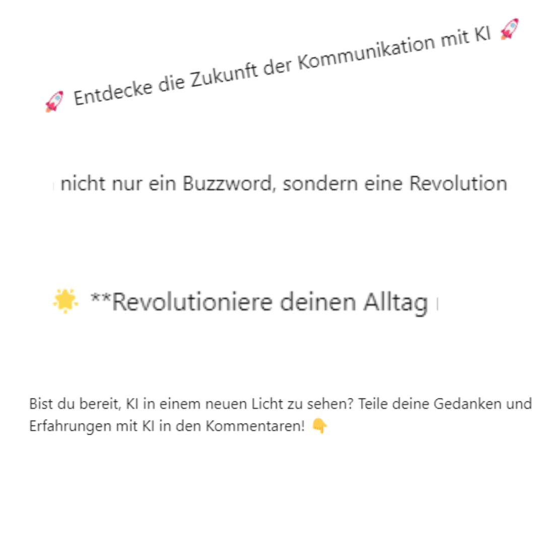 Revolutioniere ... Tauche ein in die Welt ... Lasse die Magie wirken ... Alles hohle KI Phrasen ohne Mehrwert